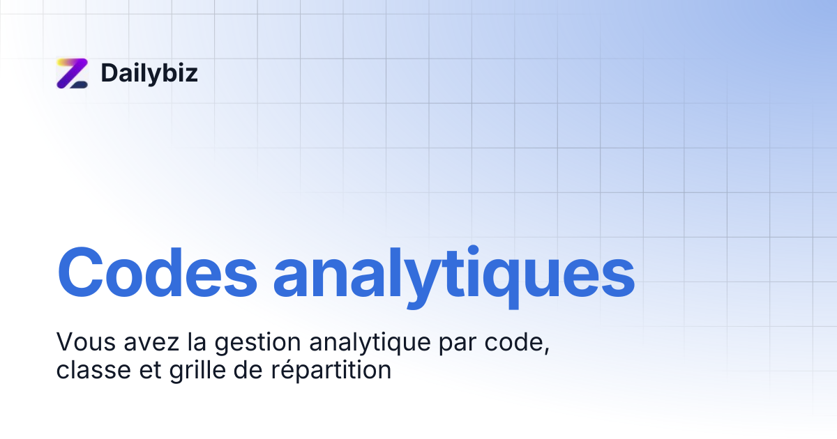 Codes analytiques | Dailybiz